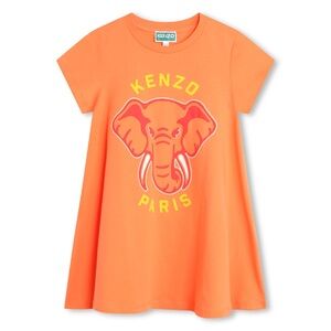 Kenzo Orange Elephant T-Shirt Dress